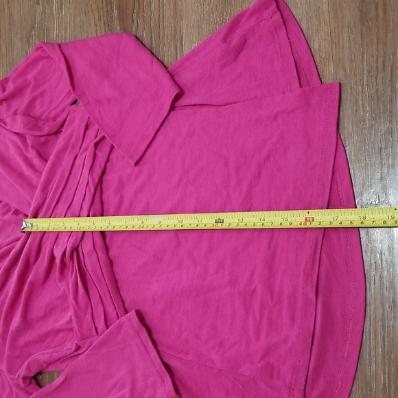 (M) Allison Brittney Solid Color Wrap Style Top Comfy Casual Loungewear Minimal - Picture 5 of 11